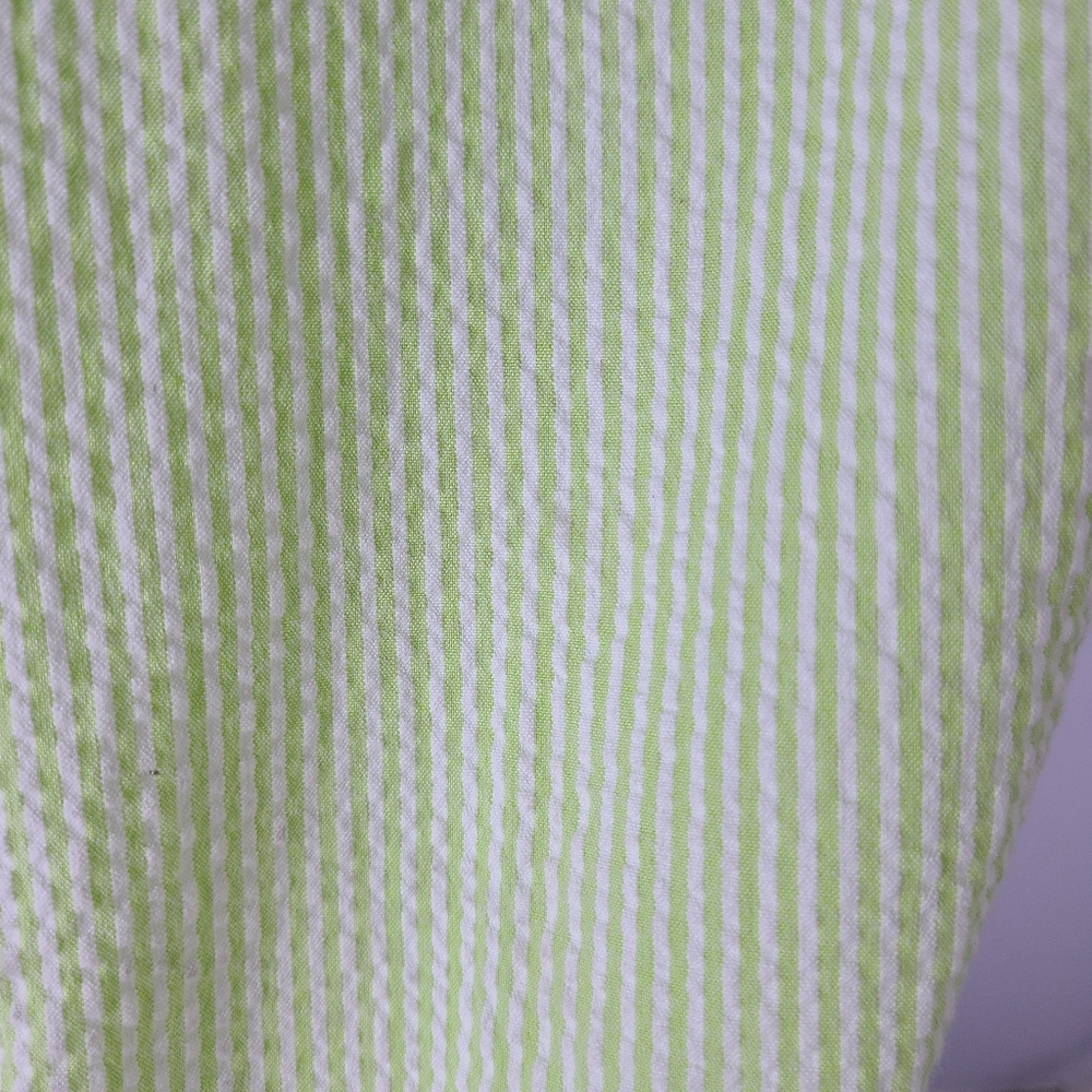 Lilly Pulitzer White Label Green White Striped Seersucker Vintage Cropped Pants - Picture 7 of 10